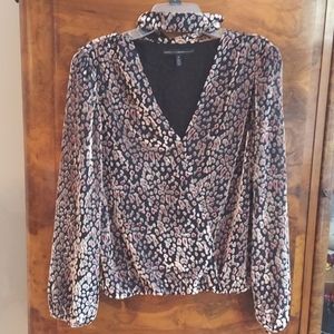 White House Black Market Women's Velvet Blouse - Medium